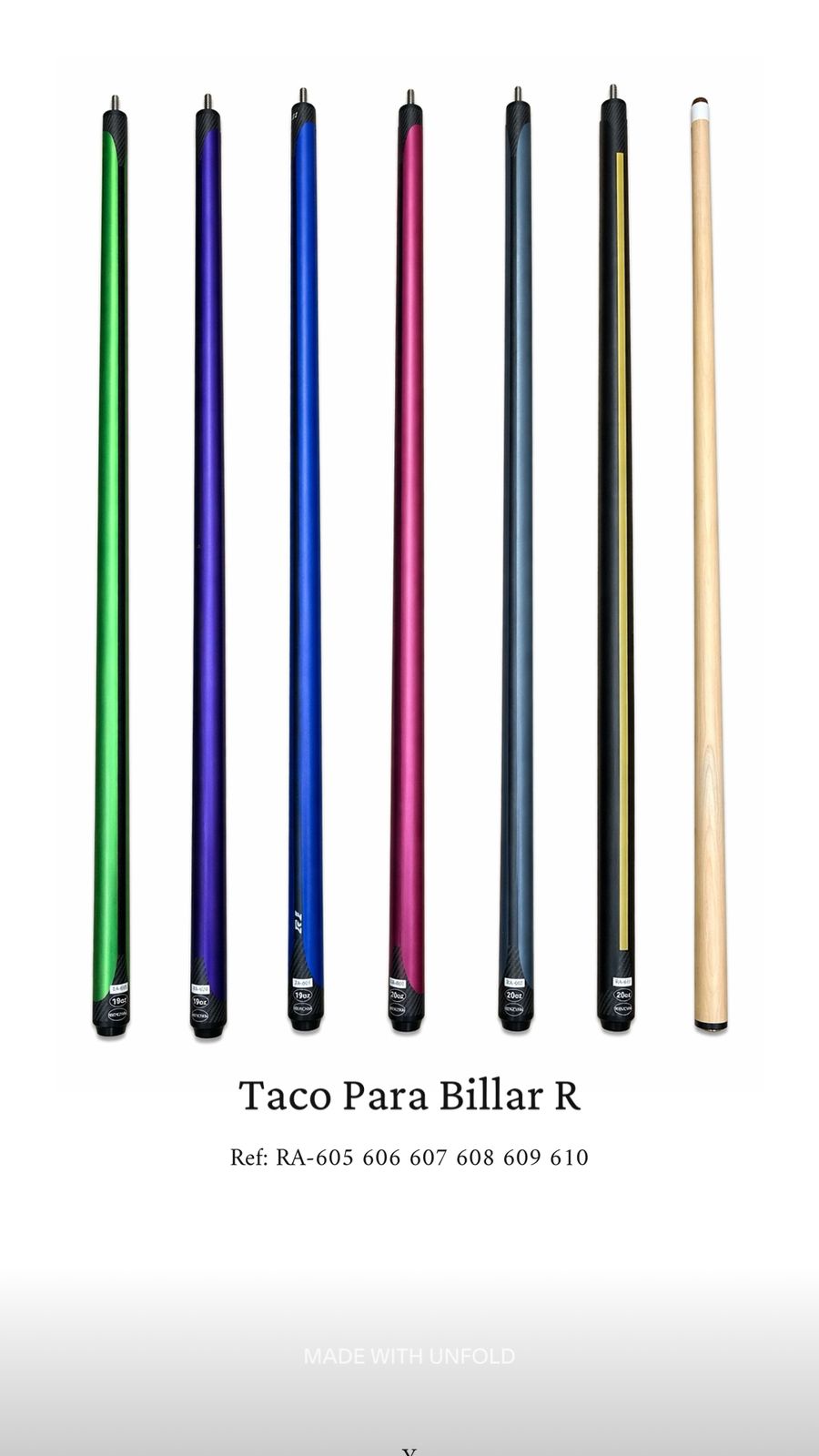 TACOS DE BILLAR RAY COLORES